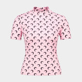 Moon Ss Crewneck T-Shirt - Marine Serre - Cotton - Pink