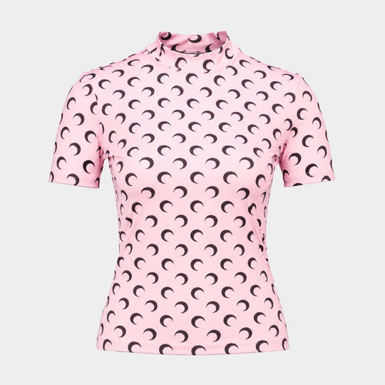 Moon Ss Crewneck T-Shirt - Marine Serre - Cotton - Pink