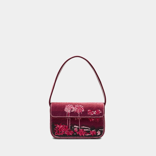 Tommy Shoulder Bag - Staud - Beads - Pink