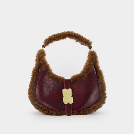 Kat Small Piping Purse - Ganni - Synthetic - Burgundy