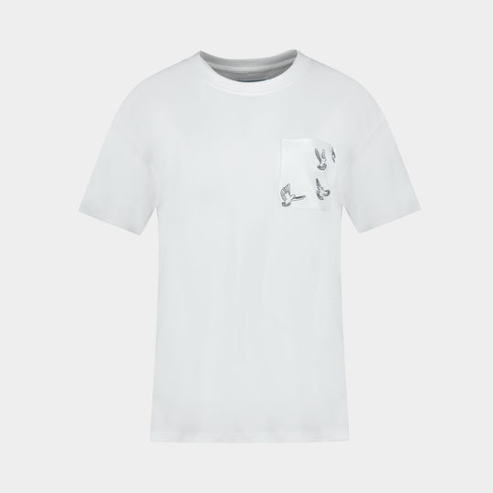 Doves Pocket T-Shirt - 3.PARADIS - Cotton - White
