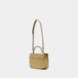Box Top Handle Purse - TOTEME - Leather - Beige