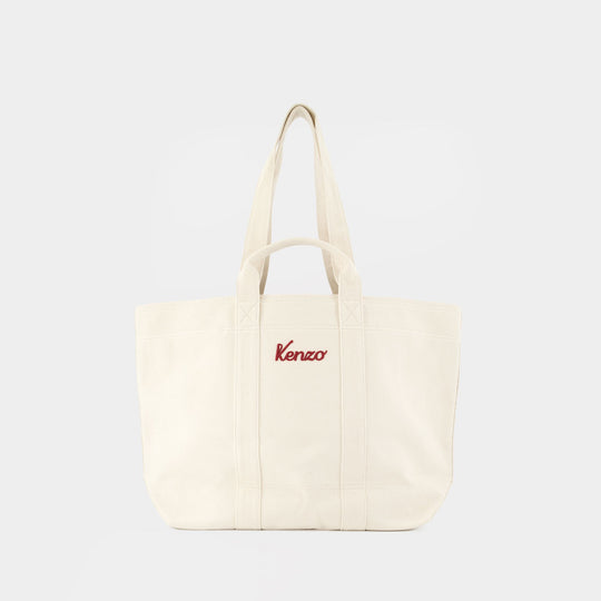 Large Shopper Bag - Kenzo - Cotton - Ivory