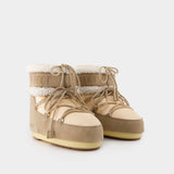 Icon Low Pearly Plus Ankle Boots - Moon Boot - Leather - Beige