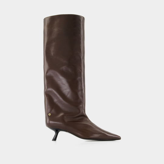 Tall Hilda Boots - ANINE BING - Leather - Brown