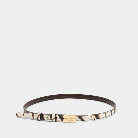 Kat Small Zebra Belt - Ganni - Synthetic - Ivory