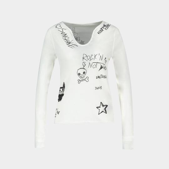 Tunisien Happy T-Shirt - Zadig & Voltaire - Cotton - White