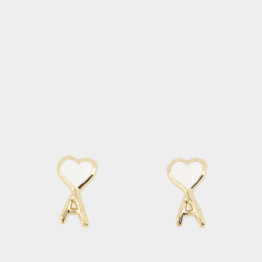 Hammered Ami De Coeur Earrings - AMI Paris - Metal - Gold