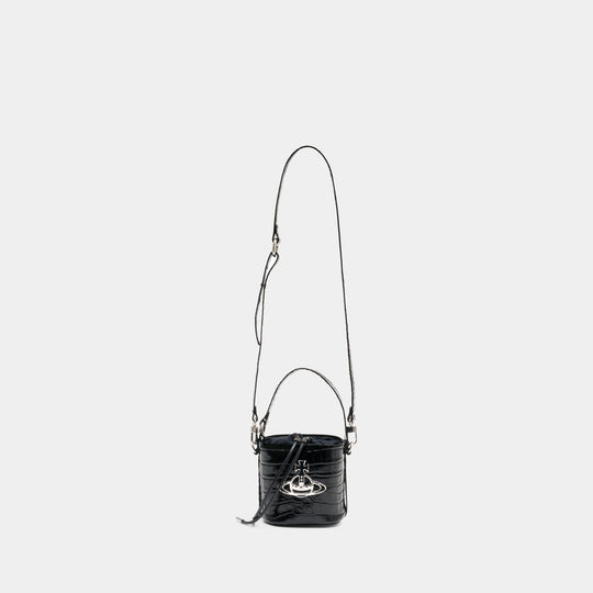 Daisy Drawstring Bucket Bag - Vivienne Westwood - Leather - Black