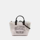 Small Easy Shopper Tote Bag - Ganni - Synthetic - White