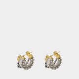 Stacked Rhinestone Earrings - Simone Rocha - Metal - Silver