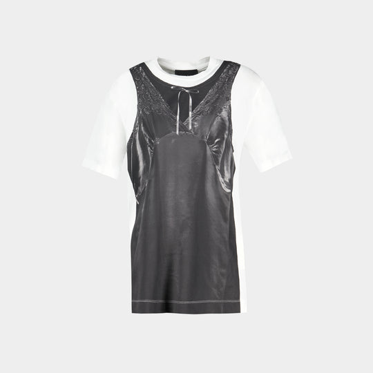 Patchwork Trompe L'oeil T-Shirt - Simone Rocha - Cotton - White/Black