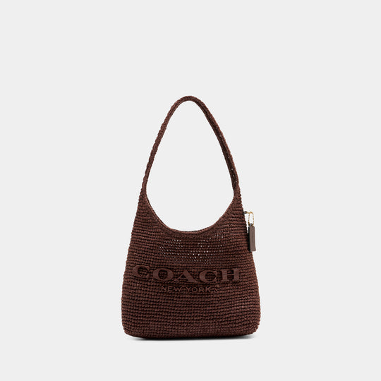 Weave Straw Brooklyn 28 Shoulder Bag - Coach - Leather - Brown