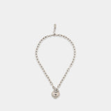 Balloon Heart Lock Necklace - Marc Jacobs - Brass - Silver