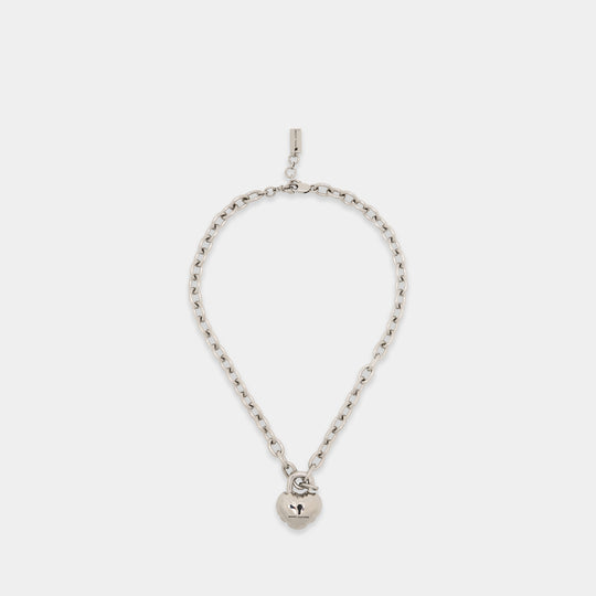 Balloon Heart Lock Necklace - Marc Jacobs - Brass - Silver