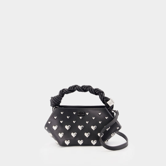 Bou Mini Hearts Purse - Ganni - Synthetic - Black