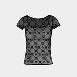 Moonogram Mesh Flock Roundneck T-Shirt - Marine Serre - Other - Black