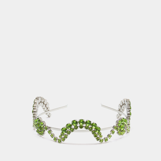 Scalloped Sepal Headband - Simone Rocha - Crystal - Green