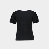 Pointelle Puff Sleeve Cardigan - Simone Rocha - Synthetic - Black