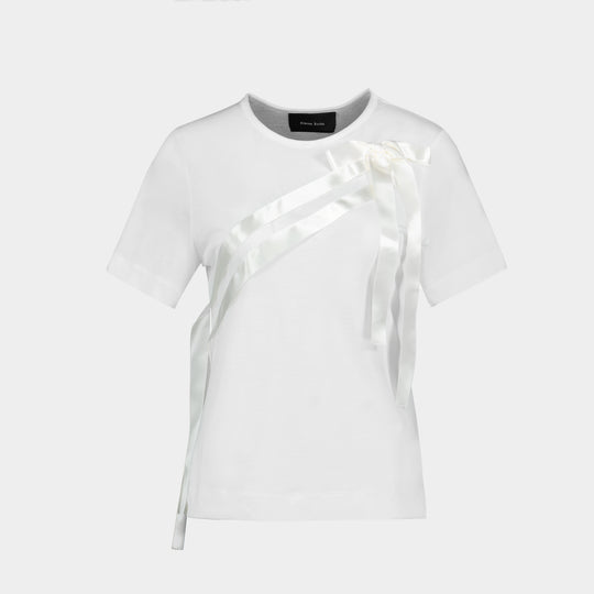 Bow Sash Easy T-Shirt - Simone Rocha - Lyocell - Ivory
