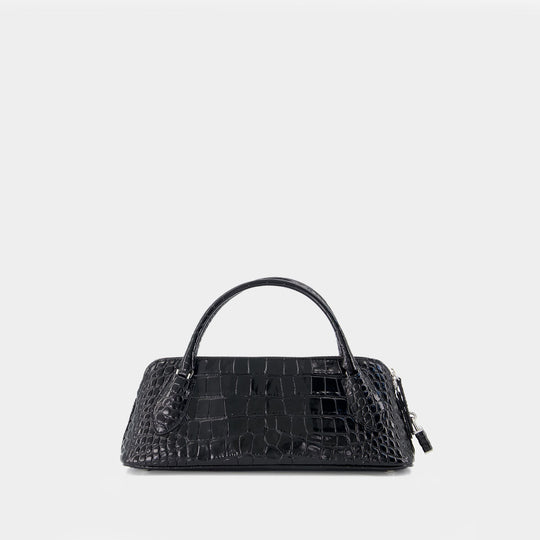Lock Top Handle Purse - Tory Burch - Leather - Black