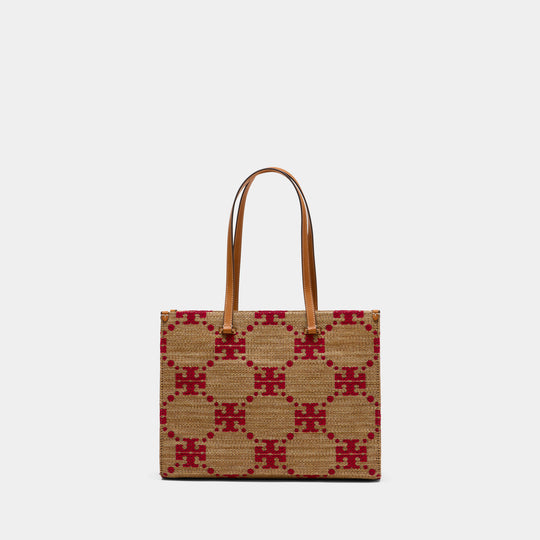 T-Monogram Shopper Bag - Tory Burch - Synthetic - Beige