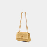 Kira Turnlock Straw Mini Purse - Tory Burch - Raffia - Beige