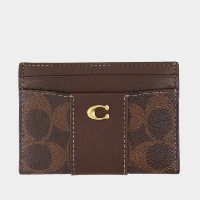 Signature Essential Card Holder - Coach - Canvas - Brown