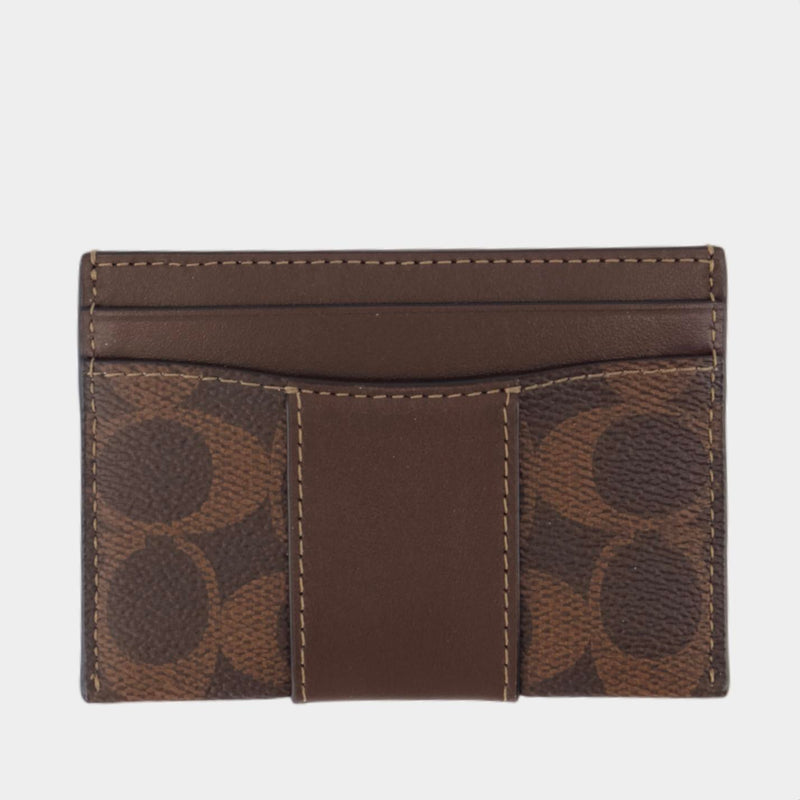 Signature Essential Card Holder - Coach - Canvas - Brown