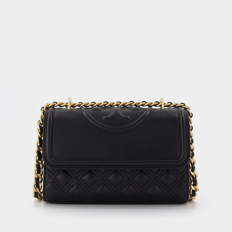 Fleming Small Hobo Bag - Tory Burch -  Black - Leather