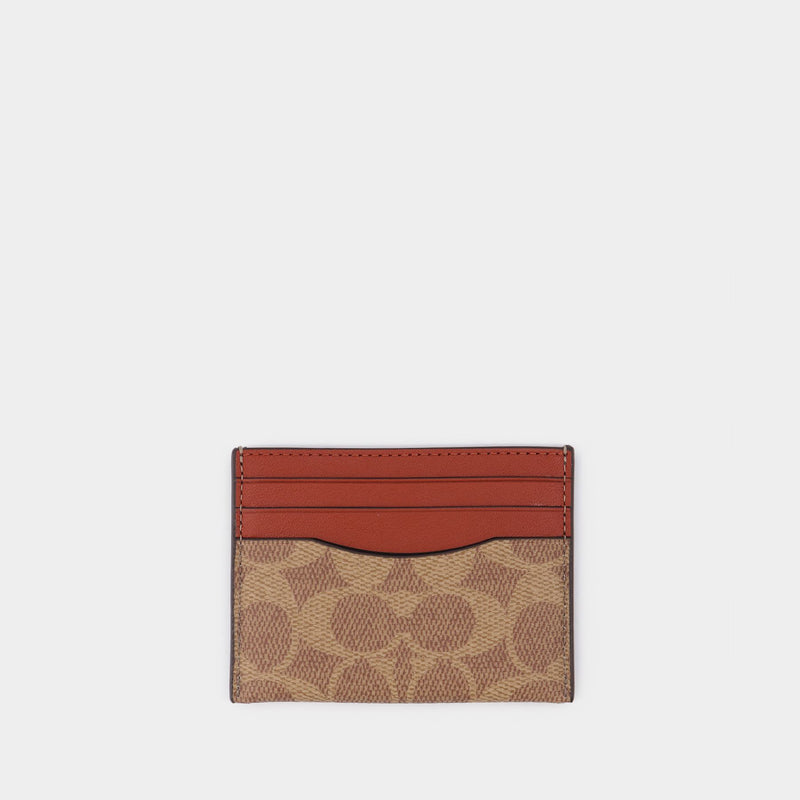 Flat Case Card Holder - Coach - Beige - Canva