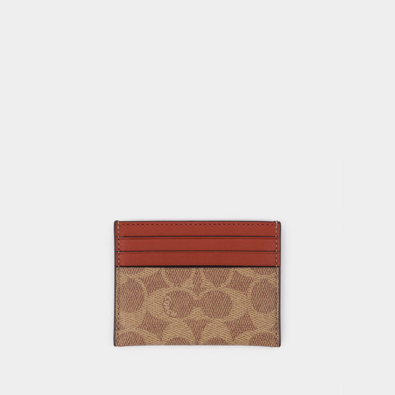 Flat Case Card Holder - Coach - Beige - Canva