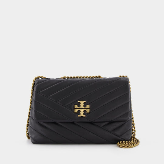 Tory Burch Kira Chevr黑色皮质小号手提包