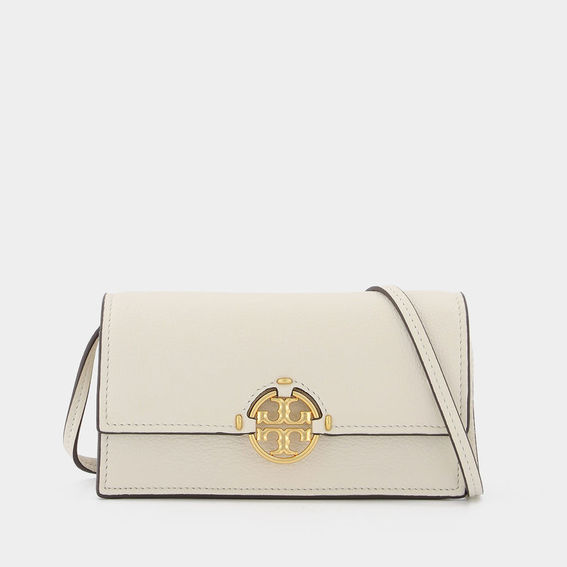 Miller Wallet Crossbody in beige leather