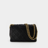 Fleming Soft Hobo Bag - Tory Burch -  Black - Leather