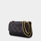 Fleming Soft Small Hobo Bag - Tory Burch -  Black - Leather