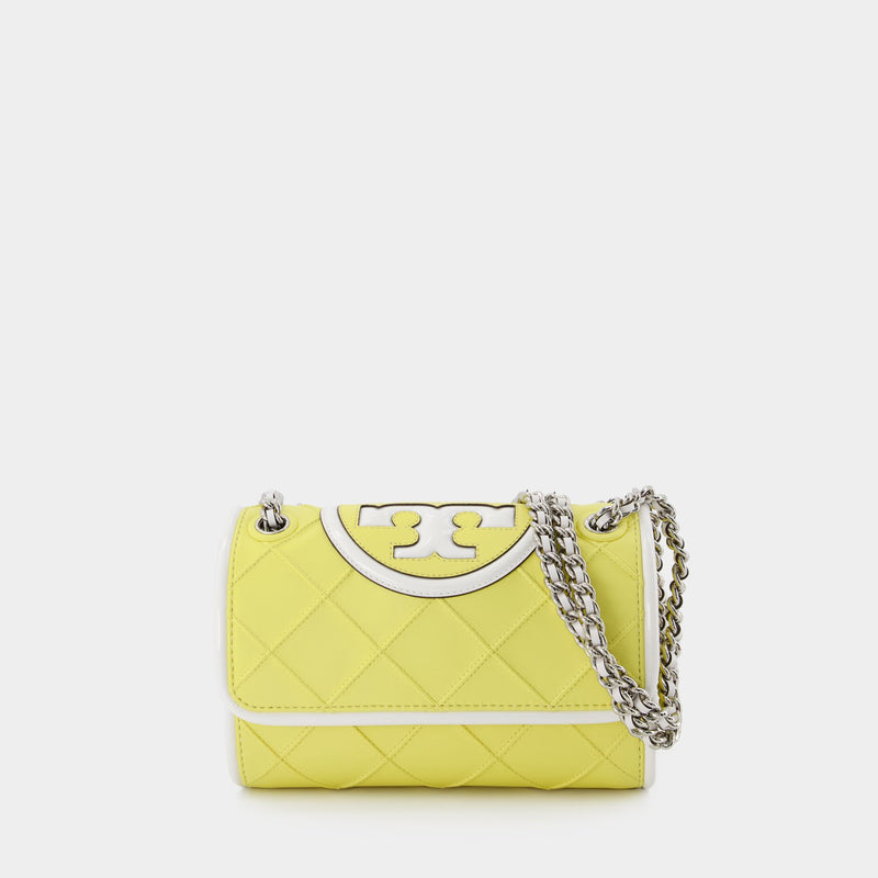 Small Fleming Bag - Tory Burch - Yellow/White - Leather