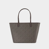 Zip Shopper Bag - Tory Burch - Canvas - Grey