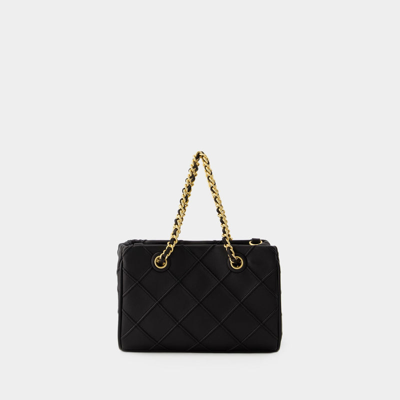 Fleming Soft Mini Chain Shopper Bag - Tory Burch - Leather - Black