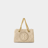 Fleming Soft Mini Chain Shopper Bag - Tory Burch - Leather - New Cream