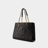 Fleming Soft Chain Shopper Bag - Tory Burch - Leather - Black