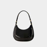 Tory Burch Robinson Crescent 黑色皮质Hobo包