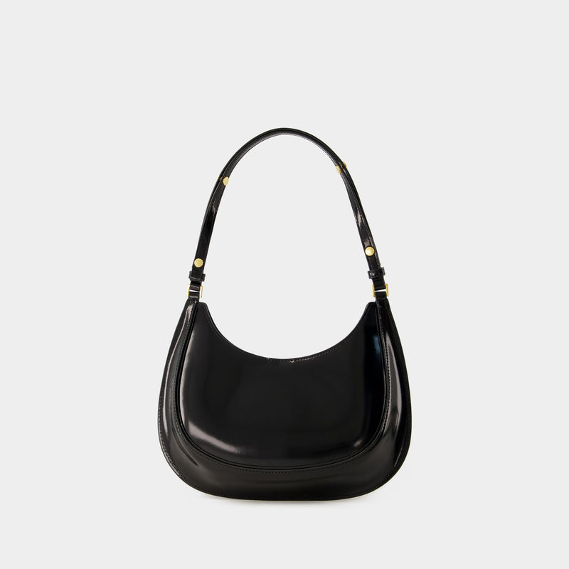 Tory Burch Robinson Crescent 黑色皮质Hobo包