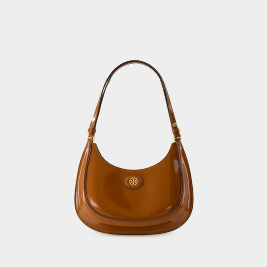 Tory Burch Robinson Crescent 棕色皮质Hobo包