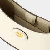 Tory Burch Robinson Crescent 白色皮质Hobo包