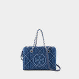 Fleming Soft Mini Shopper Bag - Tory Burch - Denim - Blue