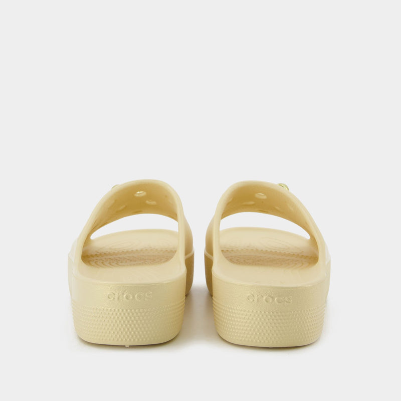 Crocs EVA经典平底水晶珍珠拖鞋