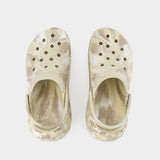 Crocs Crush Marbled 米色EVA经典压凉拖鞋