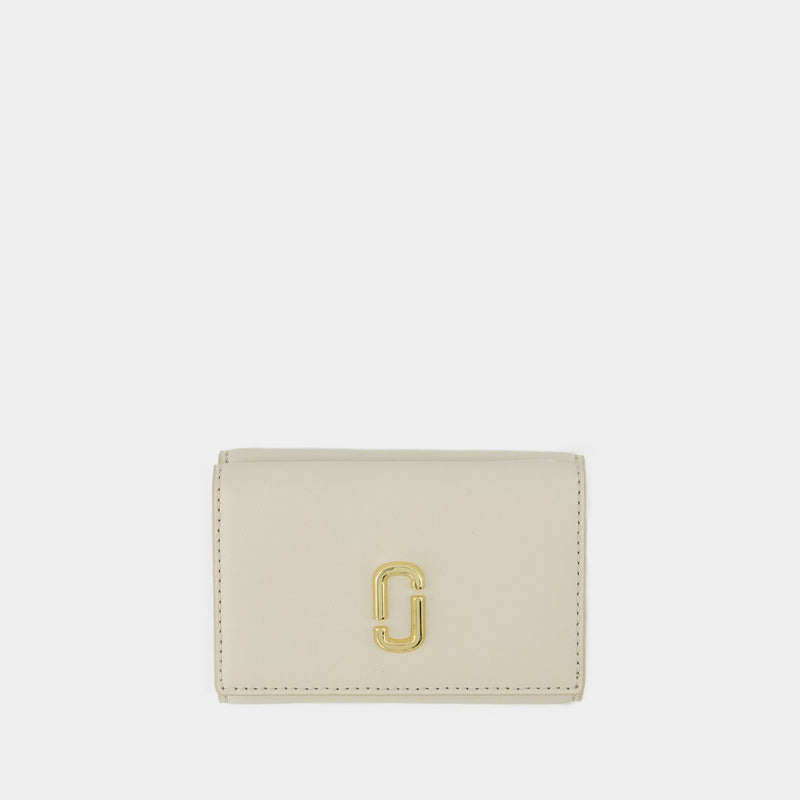 Marc Jacobs白色皮质三折钱包