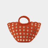 Rabane Tote Bag - Paco Rabanne - Orange/Light Gold - Raphia